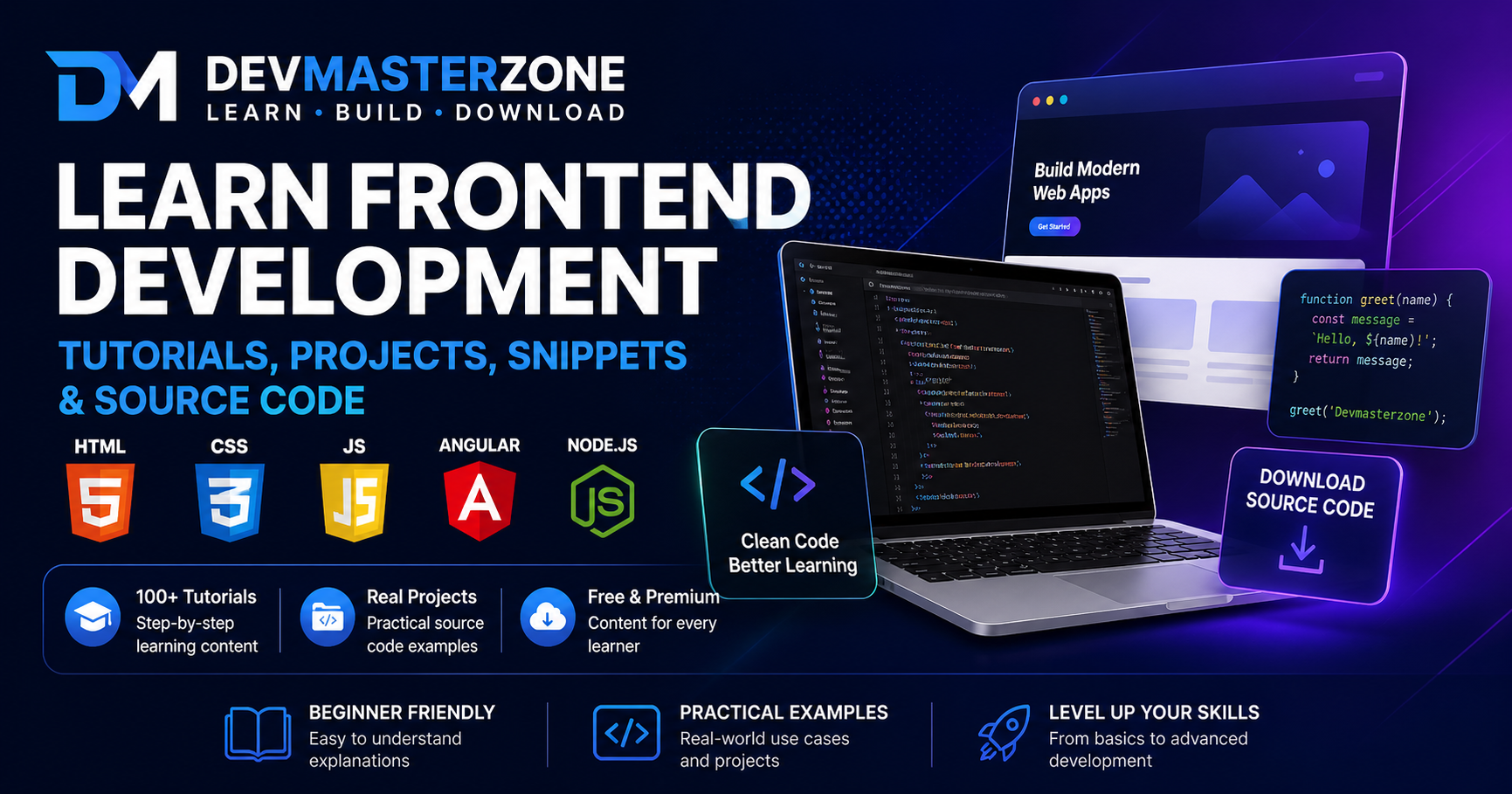 Devmasterzone - Frontend Tutorials, Projects, Source Code and Resume ...