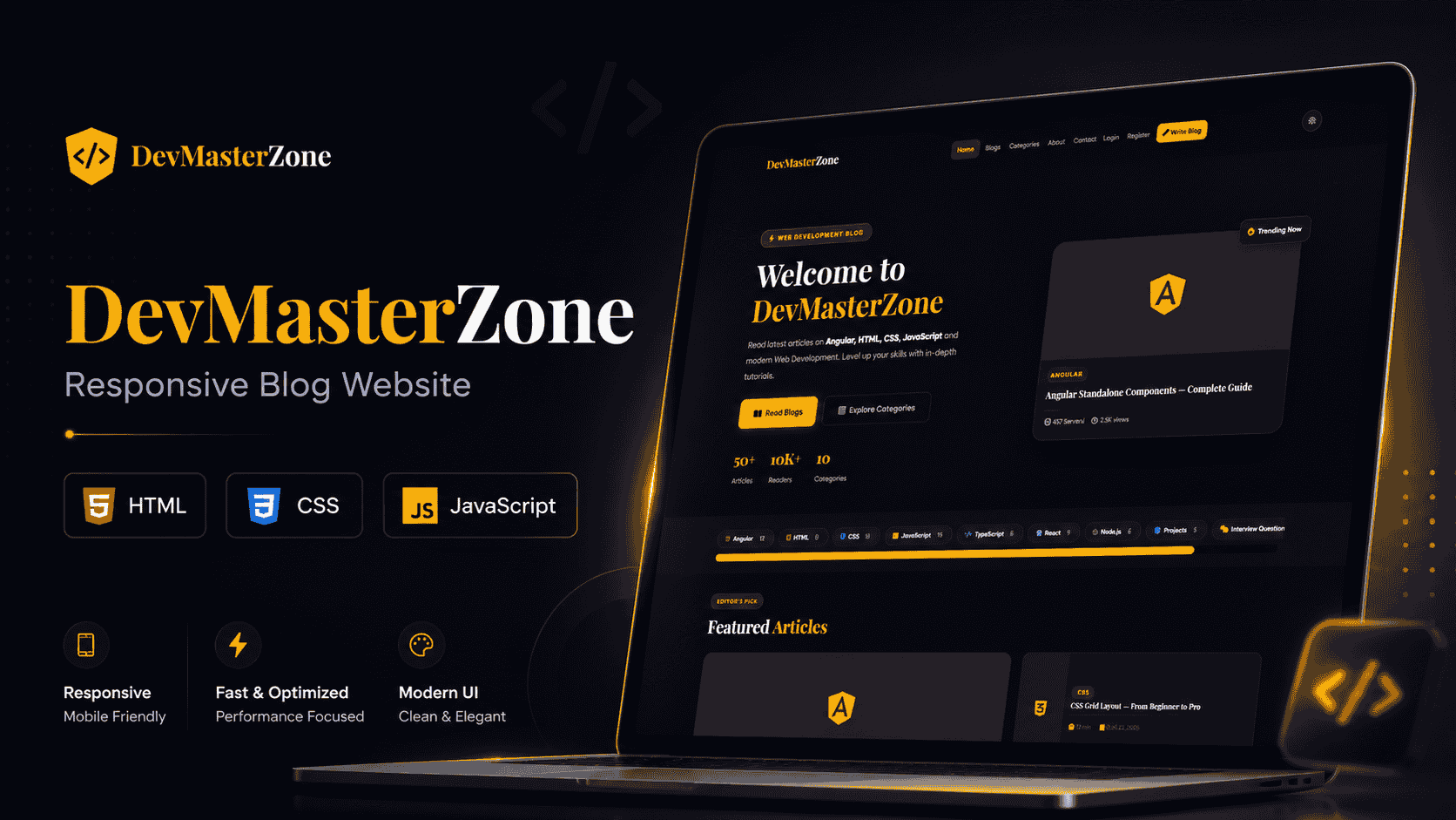DevMasterZone Blog Website